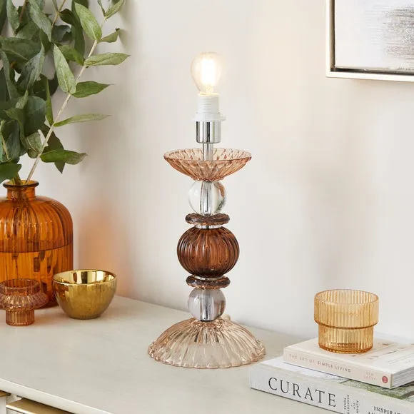 Ribbed Table Lamp Base - Champagne, Glass