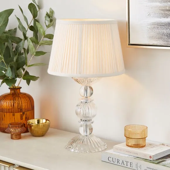 Ribbed Table Lamp Base - Clear, Glass
