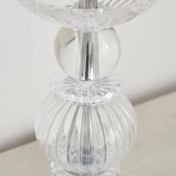 Ribbed Table Lamp Base - Clear, Glass