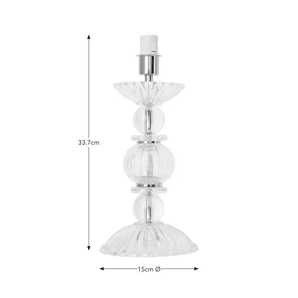 Ribbed Table Lamp Base - Clear, Glass