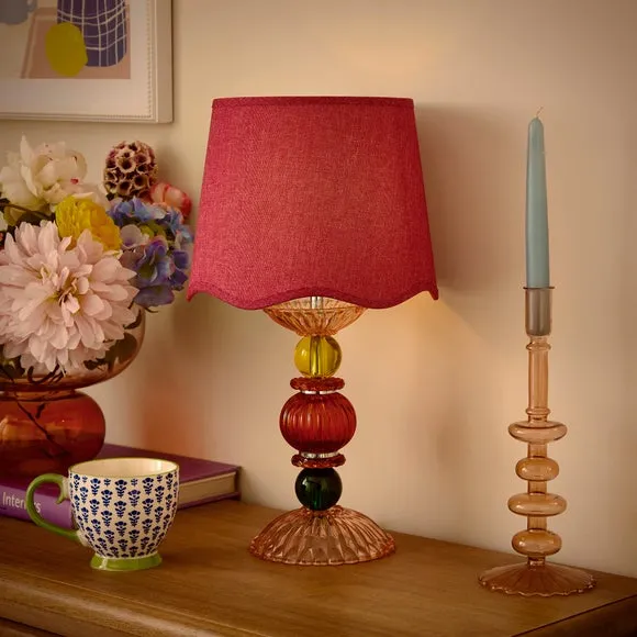 Ribbed Table Lamp Base - Multicolor, Glass