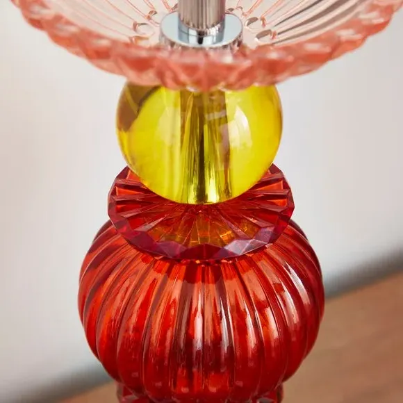 Ribbed Table Lamp Base - Multicolor, Glass