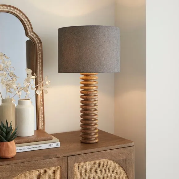 Ribbed Table Lamp Base - Wood, Maple