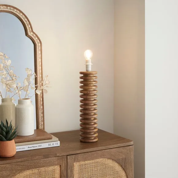 Ribbed Table Lamp Base - Wood, Maple image