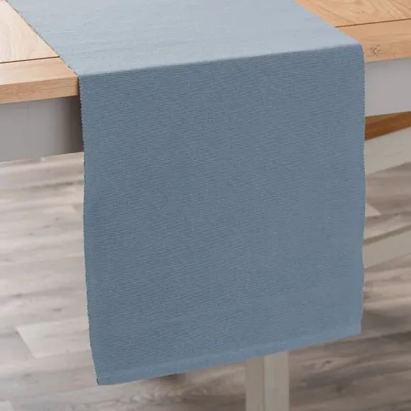 Ribbed Table Runner - Blue, Recycled Fibre