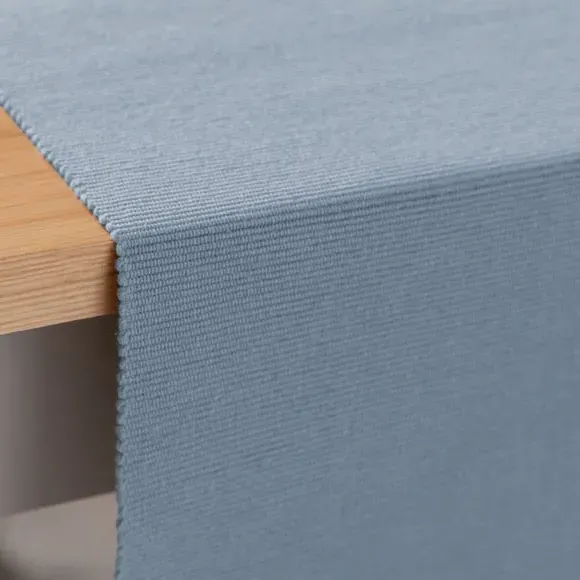Ribbed Table Runner - Blue, Recycled Fibre