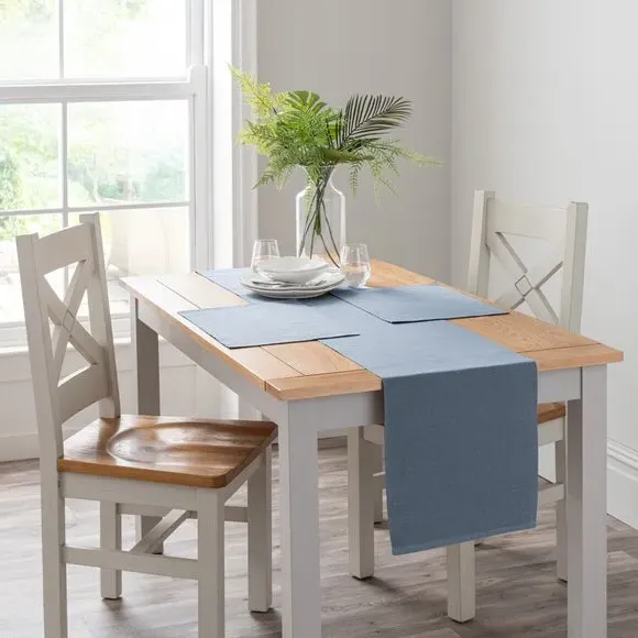 Ribbed Table Runner - Blue, Recycled Fibre
