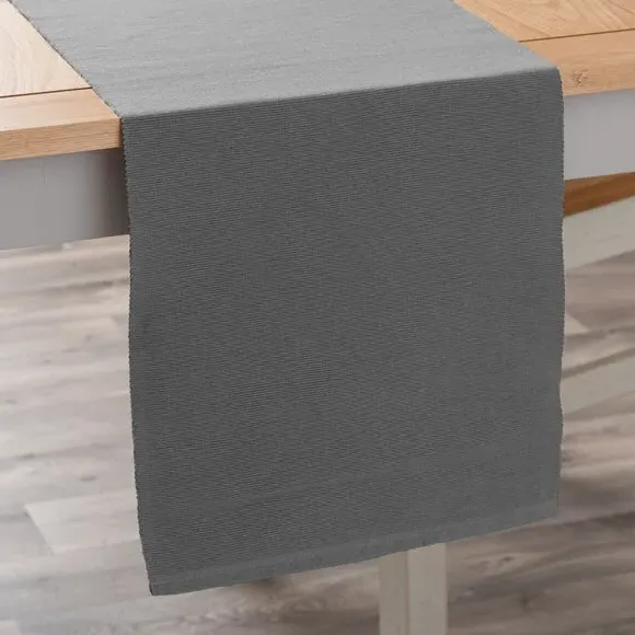 Ribbed Table Runner - Grey, Recycled Fibre