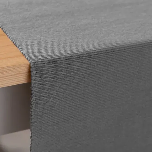 Ribbed Table Runner - Grey, Recycled Fibre
