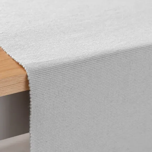 Ribbed Table Runner - Silver, Recycled Fibre
