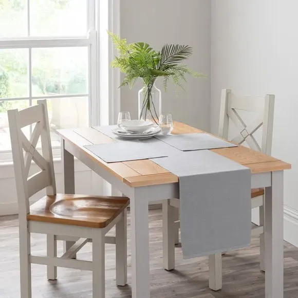 Ribbed Table Runner - Silver, Recycled Fibre