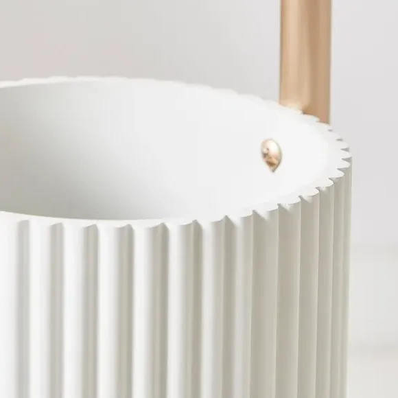 Ribbed Toilet Butler - Grey, Resin
