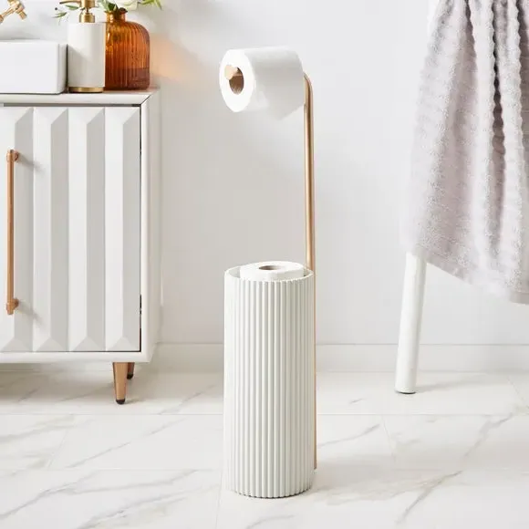 Ribbed Toilet Butler - Grey, Resin image