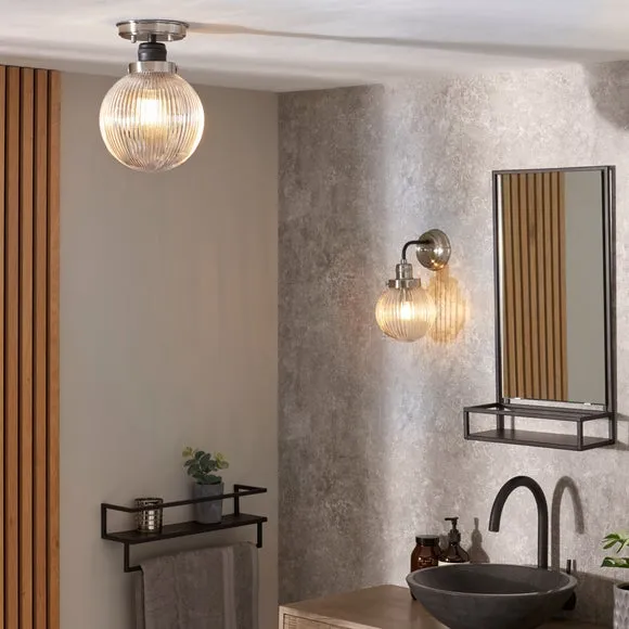 Ribbed Wall Light - Chrome