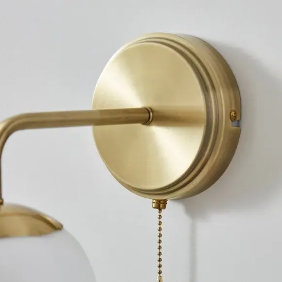 Ribbed Wall Light - Gold, Glass