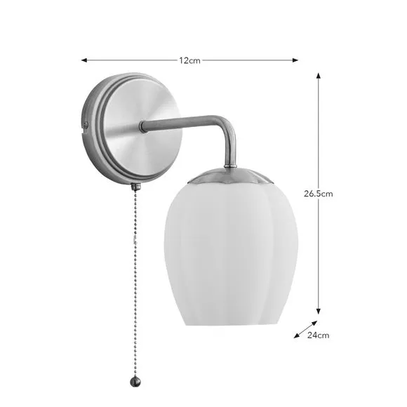 Ribbed Wall Light - Gold, Glass