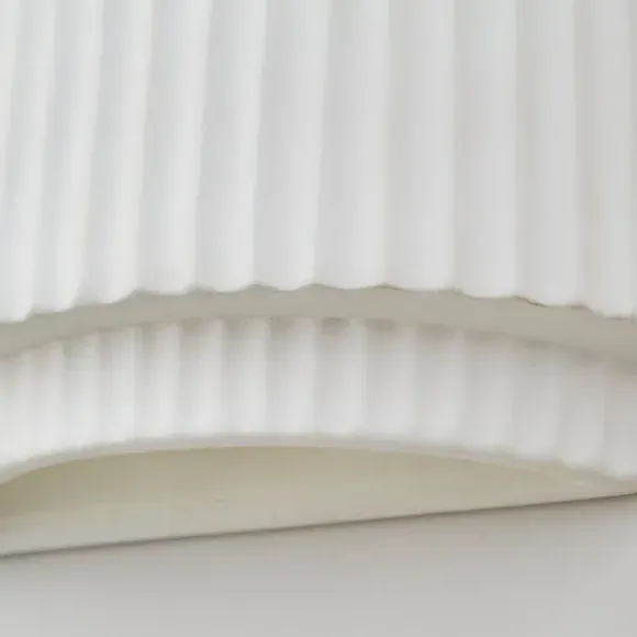 Ribbed Wall Light - White, Ceramic