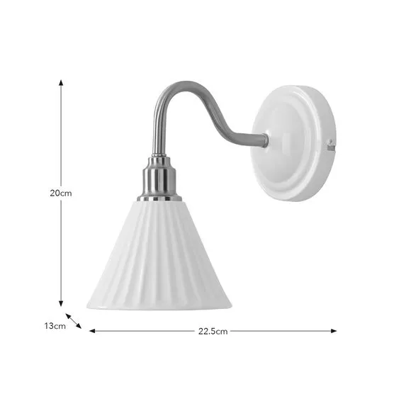 Ribbed Wall Light - White, Ceramic