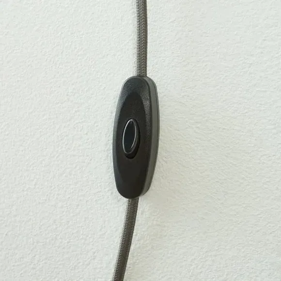 Ribbed Wall Light with Plug - Blue, Glass