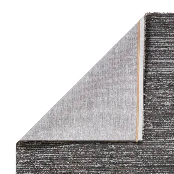 Ribbed Washable Rug - Charcoal, Polyester