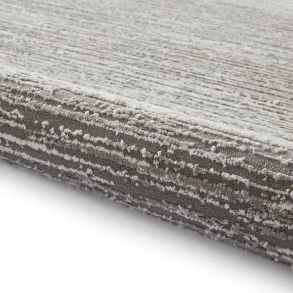 Ribbed Washable Rug - Grey, Polyester