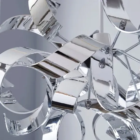 Ribbon Pendant Light Easy Fit - Silver, Acrylic