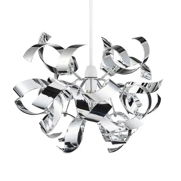 Ribbon Pendant Light Easy Fit - Silver, Acrylic