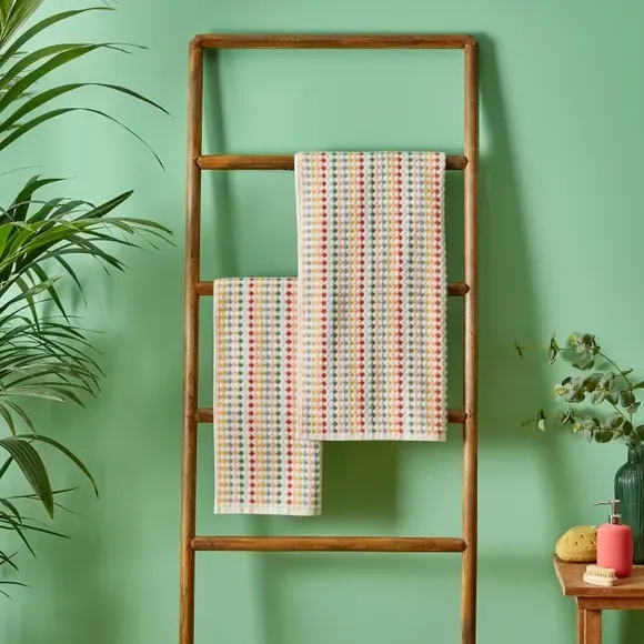 Rice Weave Cotton Towel - Multicolor