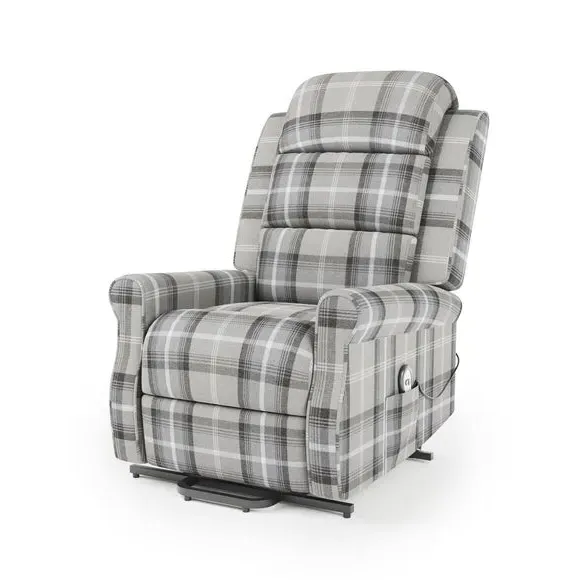Rise & Recline Chair with Remote - Grey, Fabric