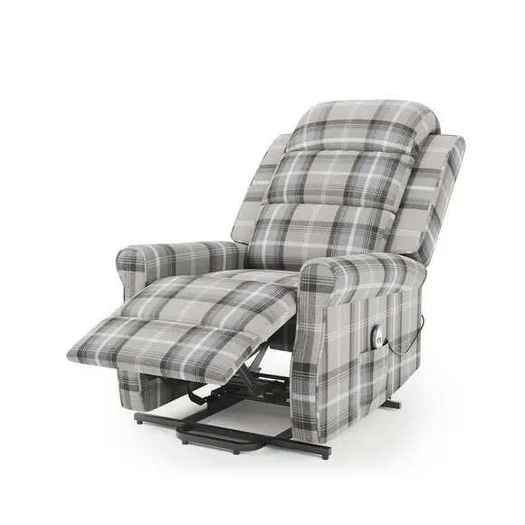 Rise & Recline Chair with Remote - Grey, Fabric