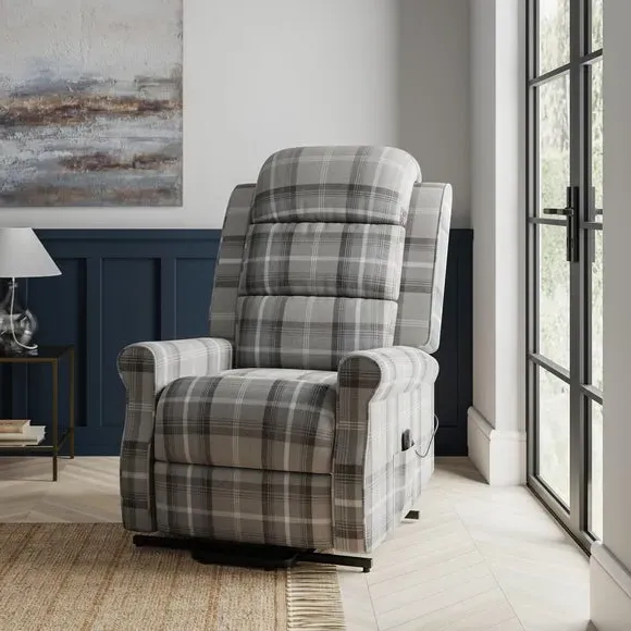 Rise & Recline Chair with Remote - Grey, Fabric image