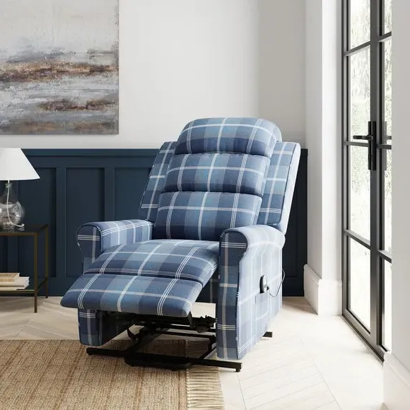 Rise & Recline Chair with Remote - Navy, Fabric