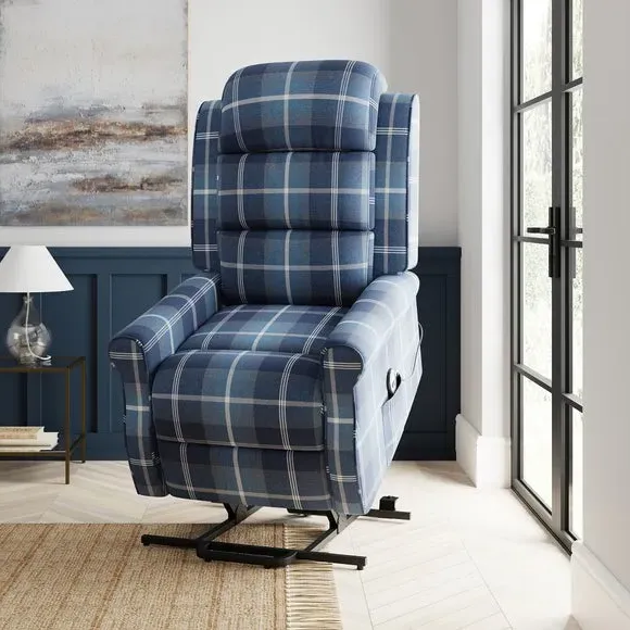 Rise & Recline Chair with Remote - Navy, Fabric