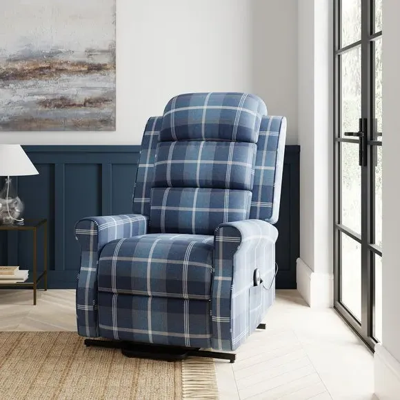 Rise & Recline Chair with Remote - Navy, Fabric