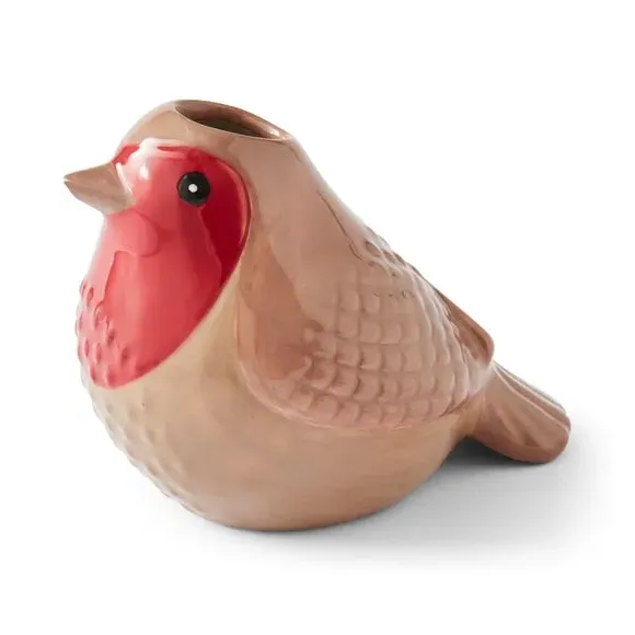 Robin Shaped Ceramic Bud Vase - Brown, Ceramic