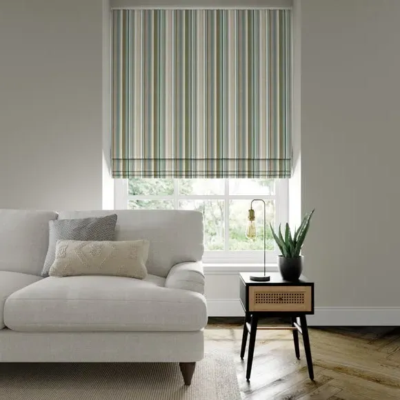 Roman Blind Fire Retardant - Jade, Striped image