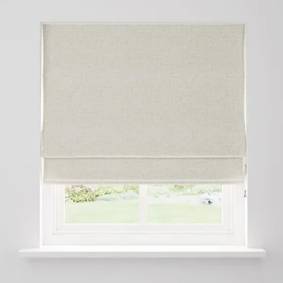 Roman Blind Fully Lined - Natural, Linen