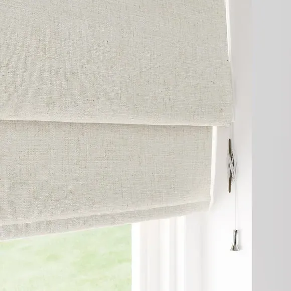 Roman Blind Fully Lined - Natural, Linen