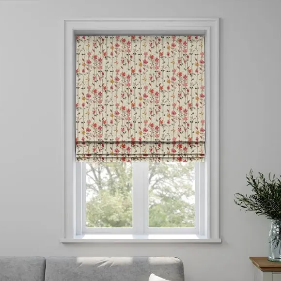 Roman Blind Made to Measure - Raspberry, Cotton