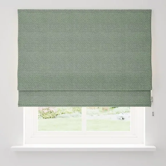 Roman Blind with Basket Weave - Duck Egg, Chenille