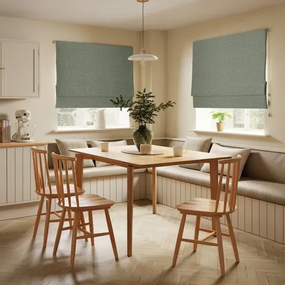 Roman Blind with Basket Weave - Duck Egg, Chenille image