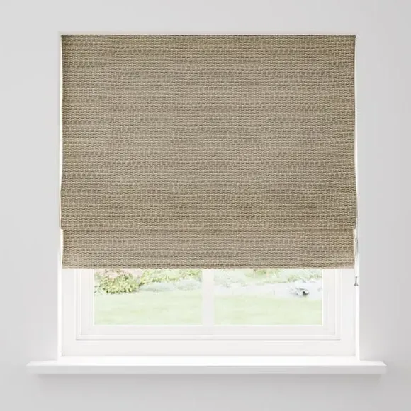 Roman Blind with Basket Weave - Natural, Chenille