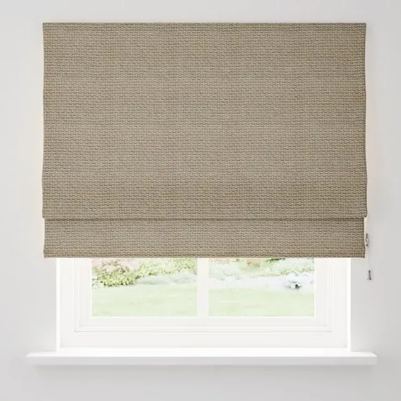 Roman Blind with Basket Weave - Natural, Chenille