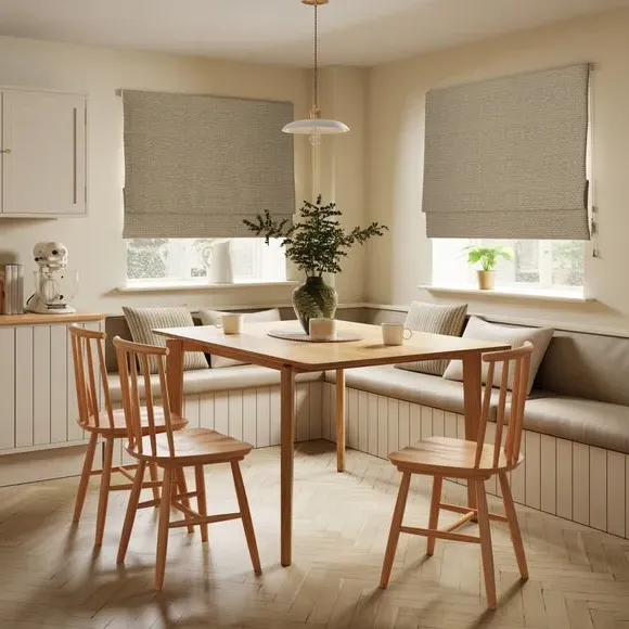 Roman Blind with Basket Weave - Natural, Chenille