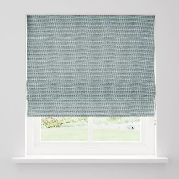 Roman Blind with Basket Weave - Silver, Chenille