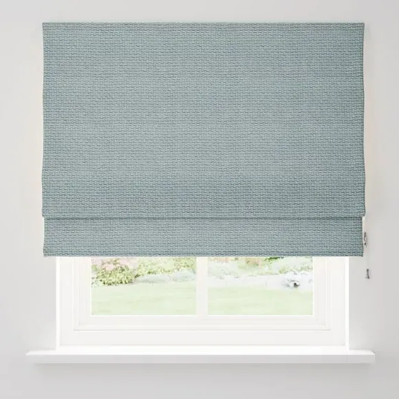 Roman Blind with Basket Weave - Silver, Chenille