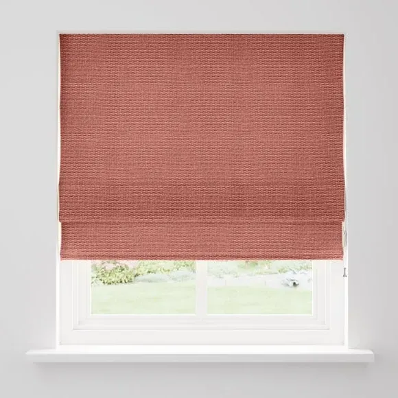Roman Blind with Basket Weave - Soft Clay, Chenille