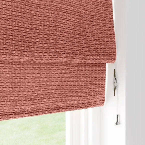 Roman Blind with Basket Weave - Soft Clay, Chenille