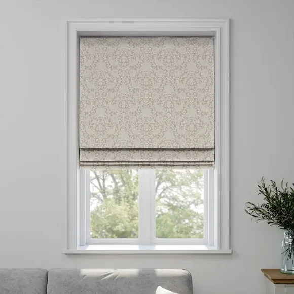 Roman Blind with Damask Pattern - Dove, Polyester