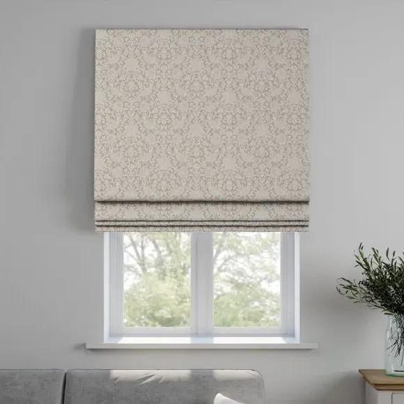 Roman Blind with Damask Pattern - Dove, Polyester